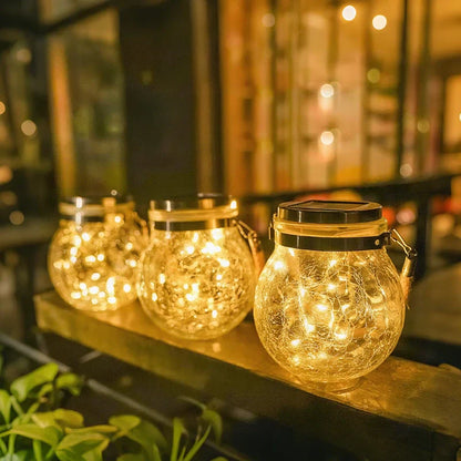 GlødeLygte – Solcellelanterne med krakeleret glas
