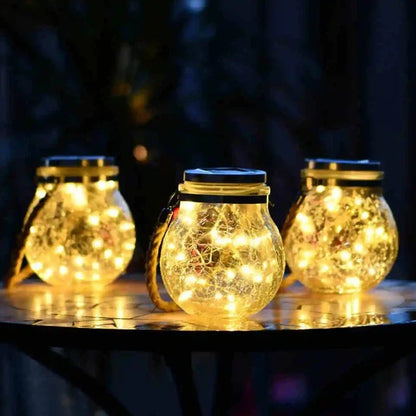 GlødeLygte – Solcellelanterne med krakeleret glas