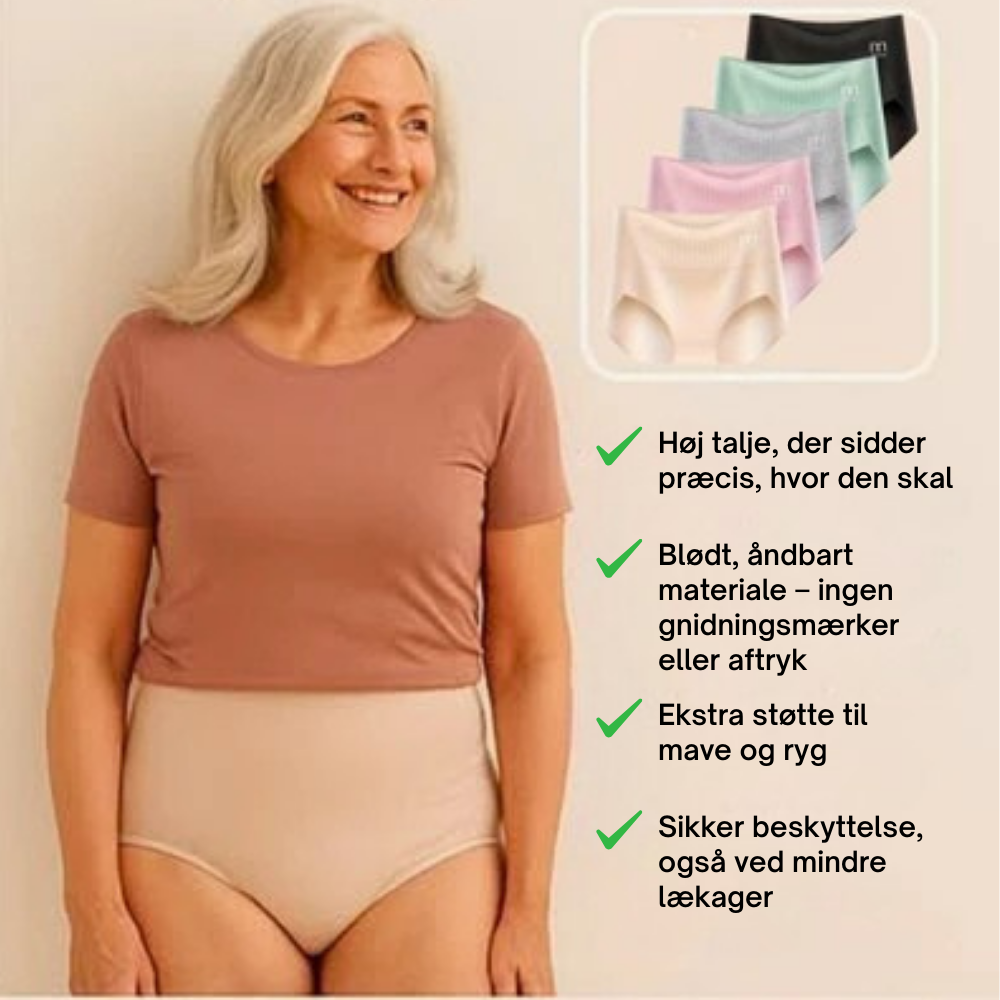Metina™ | 6-pak åndbare og behagelige trusser med høj talje og mavestøtte