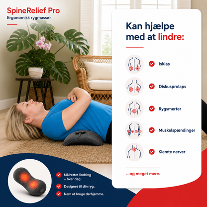 SpineRelief™ Pro - Elektrisk Rygmassager med Varme