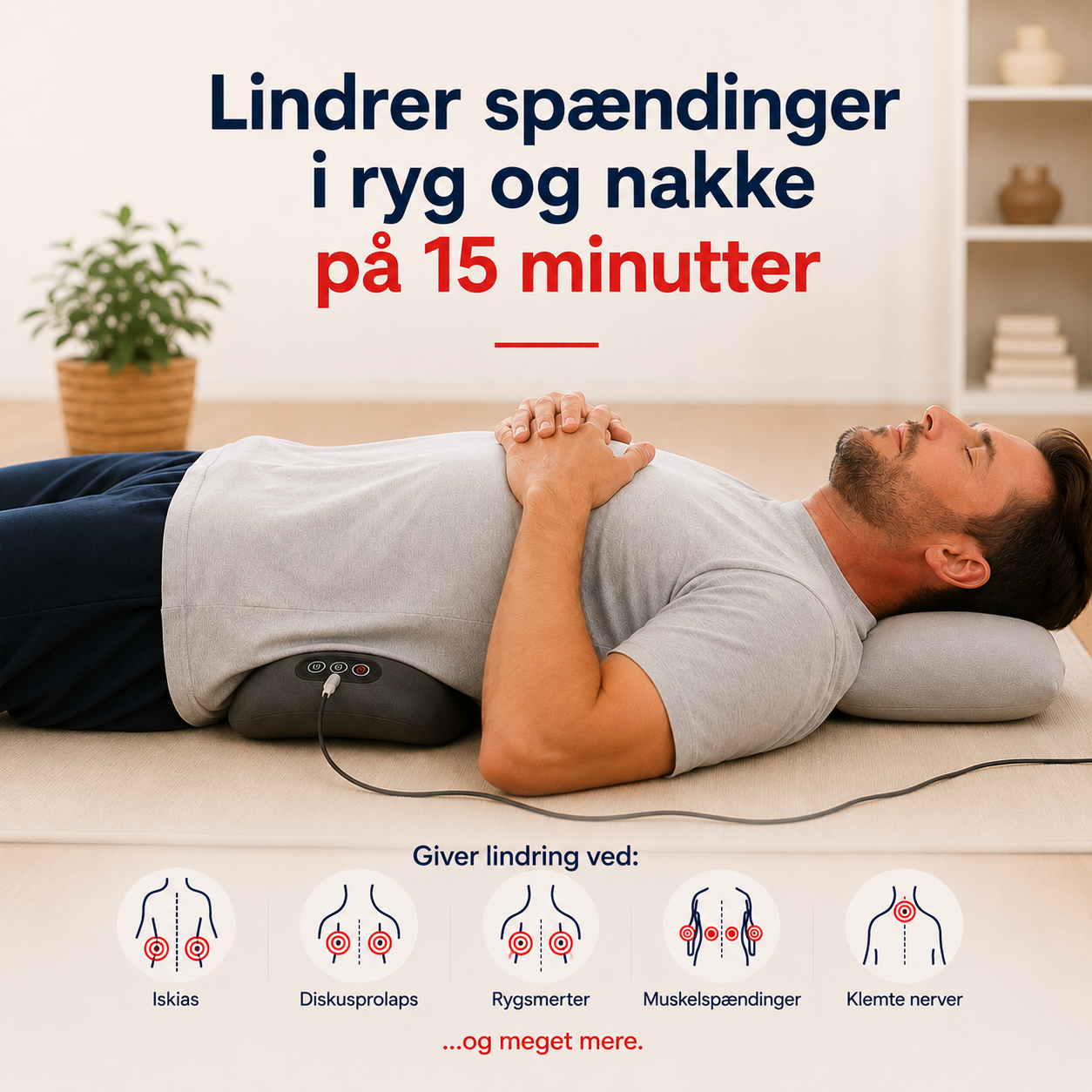 SpineRelief™ Pro - Elektrisk Rygmassager med Varme
